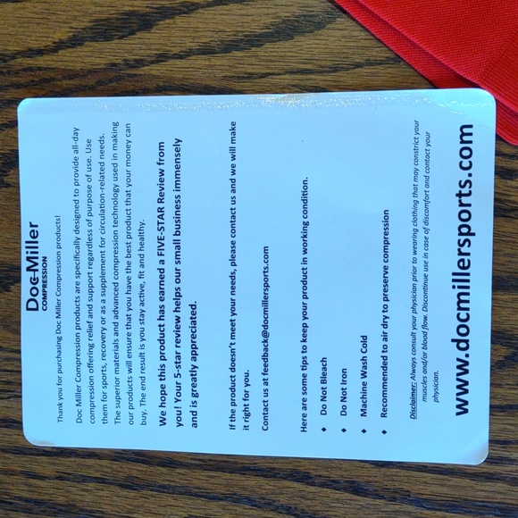 Doc Miller | Open Toe Compression Sleeve 9" Red NEW - Picture 4 of 4